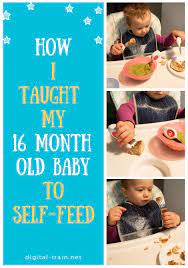 How I Taught My 16 Month Old Baby To Self Feed Digital Train Teaching Toddlers Baby Month By Month Cool Baby Stuff