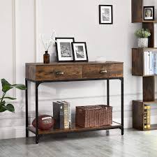 Vasagle Industrial Console Table Entryway Sofa Table With 2 Drawers And Shelf Accent Storage In 2020 Rustic Console Tables Industrial Console Tables Rustic Consoles