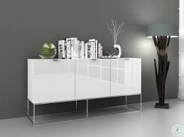 Chrome legs meet the rich white matte finish for a clever contrast. Vizzione High Gloss White Lacquer Buffet From Casabianca Home Coleman Furniture