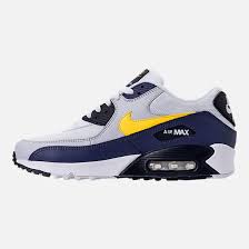 Left View Of Men S Nike Air Max 90 Essential Casual Shoes In White Tour Yellow Blue Recall Nike Air Max Nike Air Max 90 Sneakers Men Fashion