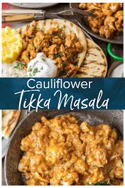 This Vegetarian Tikka Masala Recipe Is Made With Cauliflower Gobi Masala Served With Tikka Masala Vegetarian Indian Cauliflower Recipes Tikka Masala Recipe
