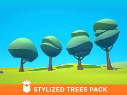 Cb Stylized Trees Pack 3d Characters Unity Asset Store In 2020 Stylized Tree Drawing Landscape Architecture Model