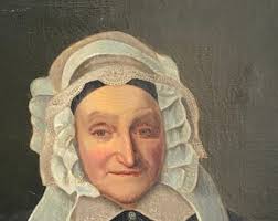 Portrait of a Woman in Traditional Costume 17th to 18th Century Antique  Painting