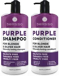 Looking for the best shampoo to use on your blonde hair? Amazon Com Purple Shampoo And Conditioner Set Sulfate Free Salon Grade Hydrating Toner Shimmer Correction For Platinum Blonde Silver Light And Grey Hair Beauty