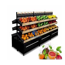 Competitive Price Custom High Quality Metal Supermarket Fruit And Vegetable Display Stand Stand Displays Grocery Store Design Supermarket Shelves Supermarket