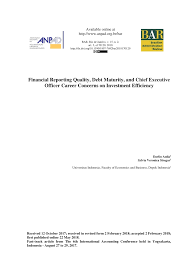 If you think this is an error you may proceed to the troubleshooting section to try to. Pdf Financial Reporting Quality Debt Maturity And Chief Executive Officer Career Concerns On Investment Efficiency