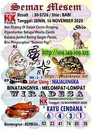 Syair Sdy Semar Mesem 16 November 2020