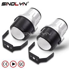 Sinolyn Metal Universal Fog Lights Projector Lens Driving Lamps Front Bumper Aftermarket Retrofit Lighting For Car Motorcycle Re Projector Lens Car Lights Lens