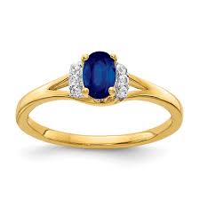 This 14k yellow gold oval sapphire and diamond ring features a 5x3 mm genuine natural sapphire with a 0.25 ct total weight. Diamond Sapphire Ring 14k Yellow Gold Kappy S Fine Jewelry West Palm Beach Jewelry Wellington Jewelry
