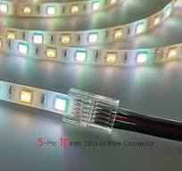 Amazon.com: Biantie La Conector de tira LED de 5 pines de 0.394 in a cable,  clips sin cable, adaptador sin soldadura, conexión de extensión para tira  ...