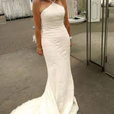 White By Vera Wang Halter Sheath Wedding Dress David S Bridal Best Wedding Dresses Trendy Wedding Dresses Wedding Dresses Unique