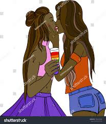 African American Lesbian Couple Hand Drawn Stock Vector (Royalty Free)  1785363998 | Shutterstock