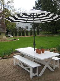 Pottery Barn Benches With X Table Ana White Diy Patio Table Picnic Table With Umbrella Diy Patio