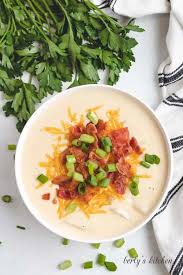 Potatoes for 5 minutes, stirring occasionally, then add the chicken stock. Loaded Baked Potato Soup Recipe Berly S Kitchen
