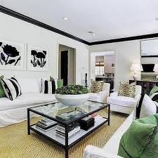 White And Black Living Room With Emerald Green Accents Living Room Green Emerald Green Living Room Black Living Room