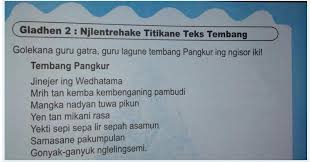 03 nggugu karsane priyangga, nora nganggo peparah lamun angling,lumuh ingaran balilu, uger guru aleman, nanging janma ingkang wus waspadeng semu, sinamun. 1 Tembang Apa Ing Dhuwur Kuwi 2 Sebutna Guru Gatrane 3 Sebutno Guru Wilangan 4 Sebutna Guru Brainly Co Id