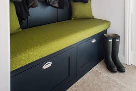 Fabulous Boot Room Painted In Borough Market No 38 This Citrus Green Wool Seat Cushion Modernises The Look And Lift Room Paint Dark Green Walls Seat Cushions