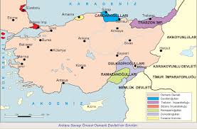 ankara savasi oncesi osmanli devleti nin sinirlari haritasi faaliyetler tarih deri