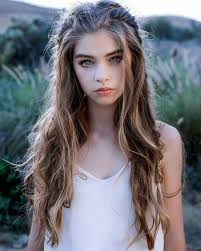 Pretty Girl Art Photo Girl In The Nature Blue Eyed Long Brown Hair Beautiful Girl In The Levandel Field In White Dr Beauty Girl Long Hair Styles Hair Styles