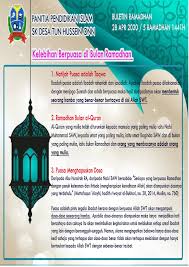 Telah datang kepadamu bulan ramadhan, bulan yang diberkahi, di mana allah mewajibkan puasa di bulan itu kepada kamu. Kelebihan Berpuasa