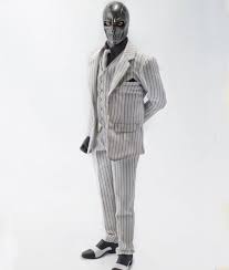 Black Mask Birds Of Prey Cosplay Birds Of Prey Black Mask White Pinstripe Suit In 2020 Pinstripe Suit Black Mask Suits