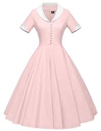 Gowntown Womens 1950s Cape Collar Vintage Swing Stretchy Dresses Pink Small 1950s Fashion Dresses Vintage 1950s Dresses Vintage Inspired Fashion