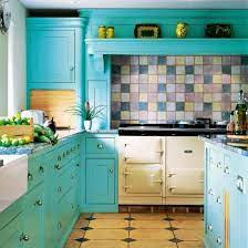 Over 30 Colorful Kitchens The Cottage Market Turquoise Kitchen Cabinets Home Decor Kitchen Chic Kitchen