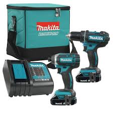 Will tackle small and big tasks with ease! Makita 18v Lithium Ion Cordless Drill And Impact Driver Combo Kit With 2 Batteries Charg The Home Depot Canada