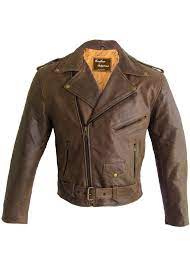Mens Classic Brown Concealed Carry Buffalo Hide Leather Motorcycle Jacket Leather Supreme Leather Motorcycle Jacket Leather Jacket Jackets