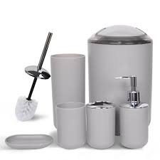If you're seeking bathroom accessories for less, walmart has plenty of options to choose from. Cerbior Bathroom Accessories Set Bath Ensemble Includes Soap Dispenser Toothbrush Holder Tumbler Soap Dish For Decorative Countertop And Housewarming Gift Grey Walmart Com Walmart Com