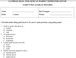 Check spelling or type a new query. Soal Ukk Pat Qur An Hadits Kls 2 Mi Semester 2 Kurikulum 2013 File Guru Now