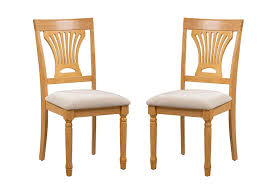 Trithi Furniture Portland Solid Wood Oak Color Kitchen Dining Chairs With Upholstered Seat Set Of 2 Dining Chairs Oak Dining Room Set Dining Room Sets
