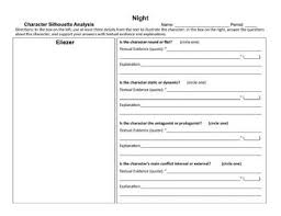 Night By Elie Wiesel Character Analysis Graphic Organizers