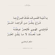 شعر طاهر الزمخشري يا منية النفس قد طاف المراح بنا عالم الأدب