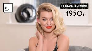 Try on hairstyles hair straightening how to color hair how to cut hair how to style hair perms hair braiding long hair styling short hair ponytails updos one of the most common hairstyles emulated for a 50s look among young women is the pulled back ponytail with bangs look, which is. 50s Classic Curls For The Holidays Advertisement For All Things Hair Youtube