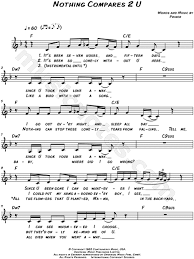 Love sheet music includes 5 page(s). Sinead O Connor Nothing Compares 2 U Sheet Music Leadsheet In F Major Transposable Download Print Sku Mn0164995