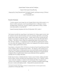 Http Www Un Org Womenwatch Osagi Ianwge2012 Executive Summary Egm Gbv Workplace Feb 21 Pdf