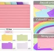 Vicloon Index Cards, 300 Pieces Coloured Record Cards, 5"x 3" Lined Flash  Revision Cards Spiral Bound Ruled Lined Record Cards For School, Office, ...