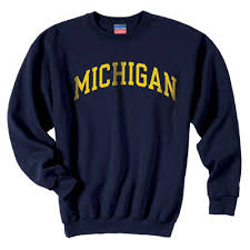 Champion University Of Michigan Navy Basic Crewneck Sweatshirt