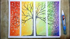 Four seasons drawing with oil pastel. Scenery Flower Easy Oil Pastel Drawing Novocom Top