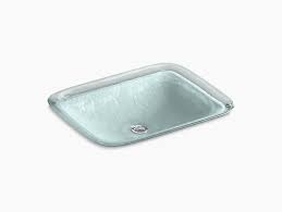 Why consider a glass sink? K 2773 G2 Inia Wading Pool Glass Drop In Rectangular Bathroom Sink In Opaque Dew Kohler