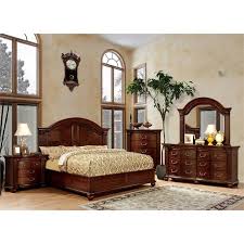 Apply a white bedding set, and the chocolate tint of the furniture is drawn out, creating a warm and peaceful. Furniture Of America Sorella Traditional Wood King Panel Bed In Cherry Idf 7736ek