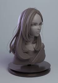 Artstation Girl Bust Adam Esat Portrait Sculpture Character Modeling Illustration Character Design