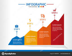 Business Infographic Template Steps Line Chart Diagram Step