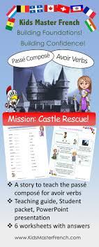 French Passe Compose With Avoir Verbs Teaching Guides Teacher Manual Learn French