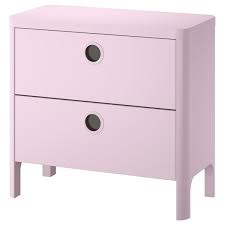 Cherry nightstands are a timeless look for the traditional bedroom while white nightstands are available to fit contemporary or country style interiors. Busunge Light Pink Chest Of 2 Drawers 80x75 Cm Ikea