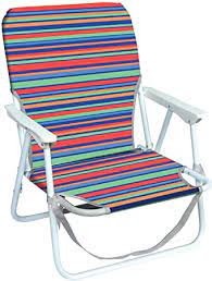 Lightweight and compact, the patterned low beach chair is great for camping trips or a day out by the seaside. Surf State Low Folding Beach Chair Stripe Design With Carry Handle Amazon Co Uk Sports Outdoors