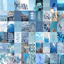 Ocean Blue Light Blue Aesthetic Wall Collage Kit Pack Of 60 Etsy Wall Collage Light Blue Aesthetic Blue Aesthetic