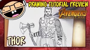 Preview How To Draw Thor Avengers Infinity War Drawing Tutorial Time Lapse Youtube Step by step beginner drawing tutorial of thor's stormbreaker. preview how to draw thor avengers infinity war drawing tutorial time lapse