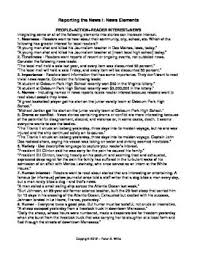 Journalism News Reporting Notes Quiz Assignment For Newspaper And Yeabook Journalism Writing Assignments Lectures Notes